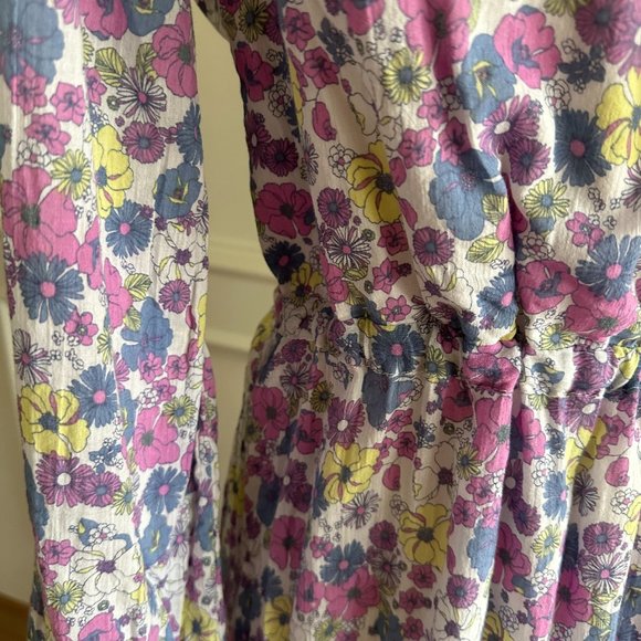 Spring Mod Cloth Ruffling For Flowers Midi Dress, Size 14 - Picture 10 of 15